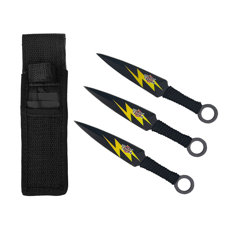 A2152YLT-3 Kunai Knife 3 Pcs Bolt W/Pouch