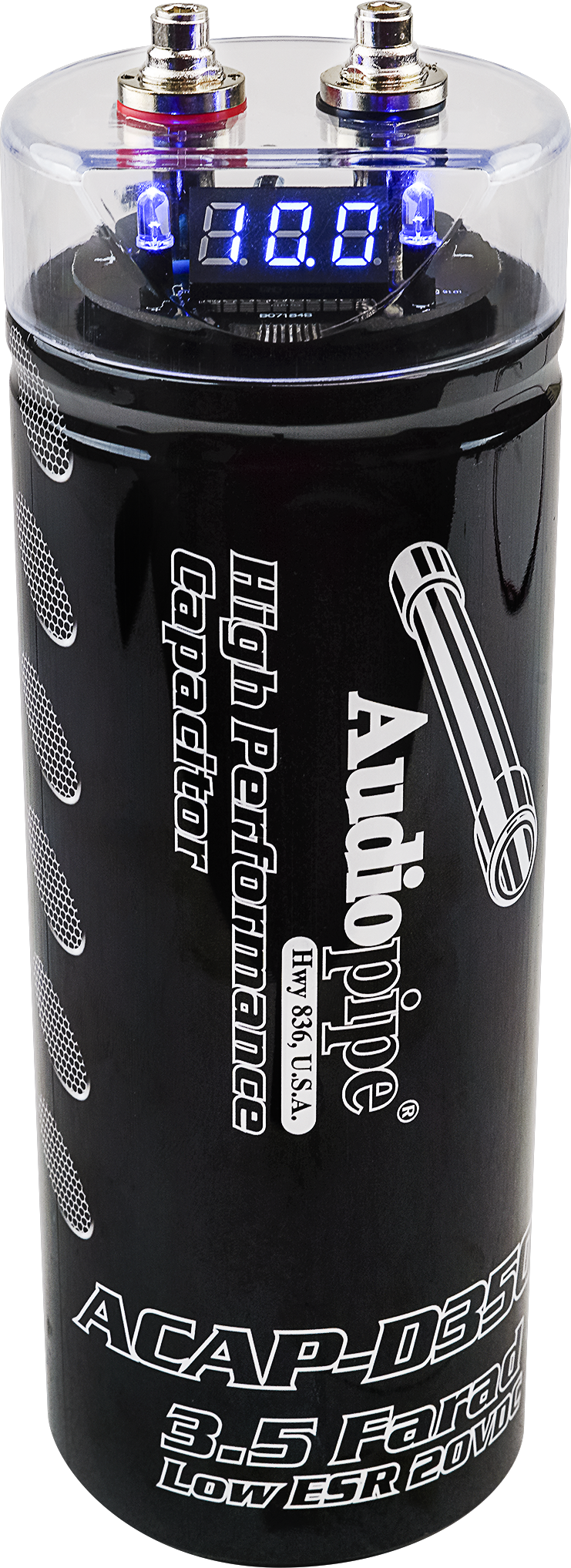 ACAPD3500 Audiopipe 3.5 Farad Capacitor With Digital Display