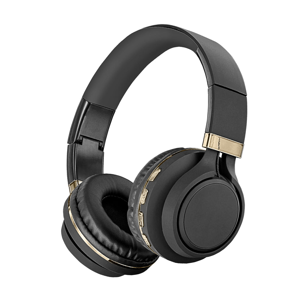 BT301 Sentry Black Diamond Folding Bluetooth Headphones w/stand