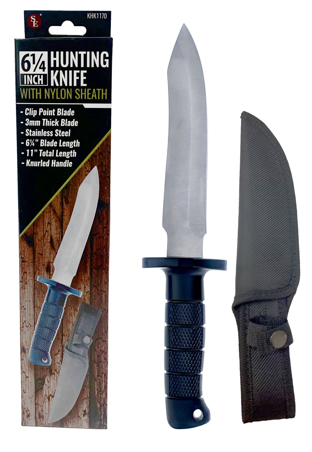 KHK1170 11 in Clip Point Rubberized Handle Knife