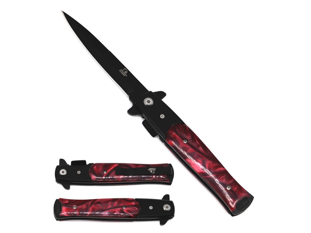 SG-KS1107BBD Black Blade Spring Assist - Burgandy