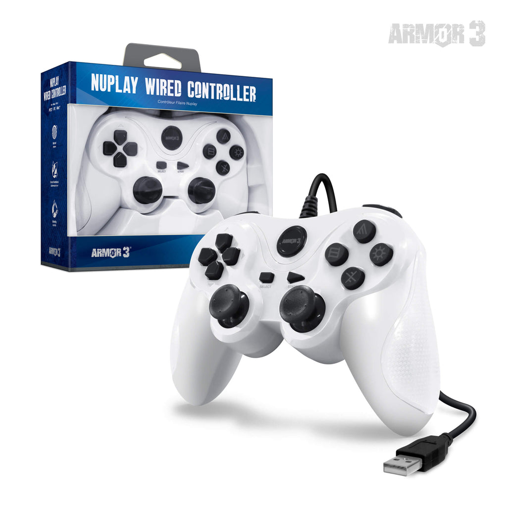 M07224-WT NuPlay Wired PS3 Controller White