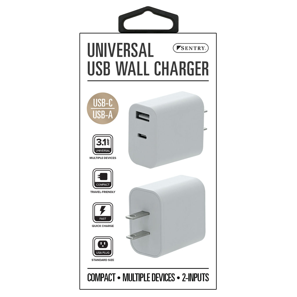 MP400 Sentry Dual USB-A & USB-C Wall Charger For Multiple Devices
