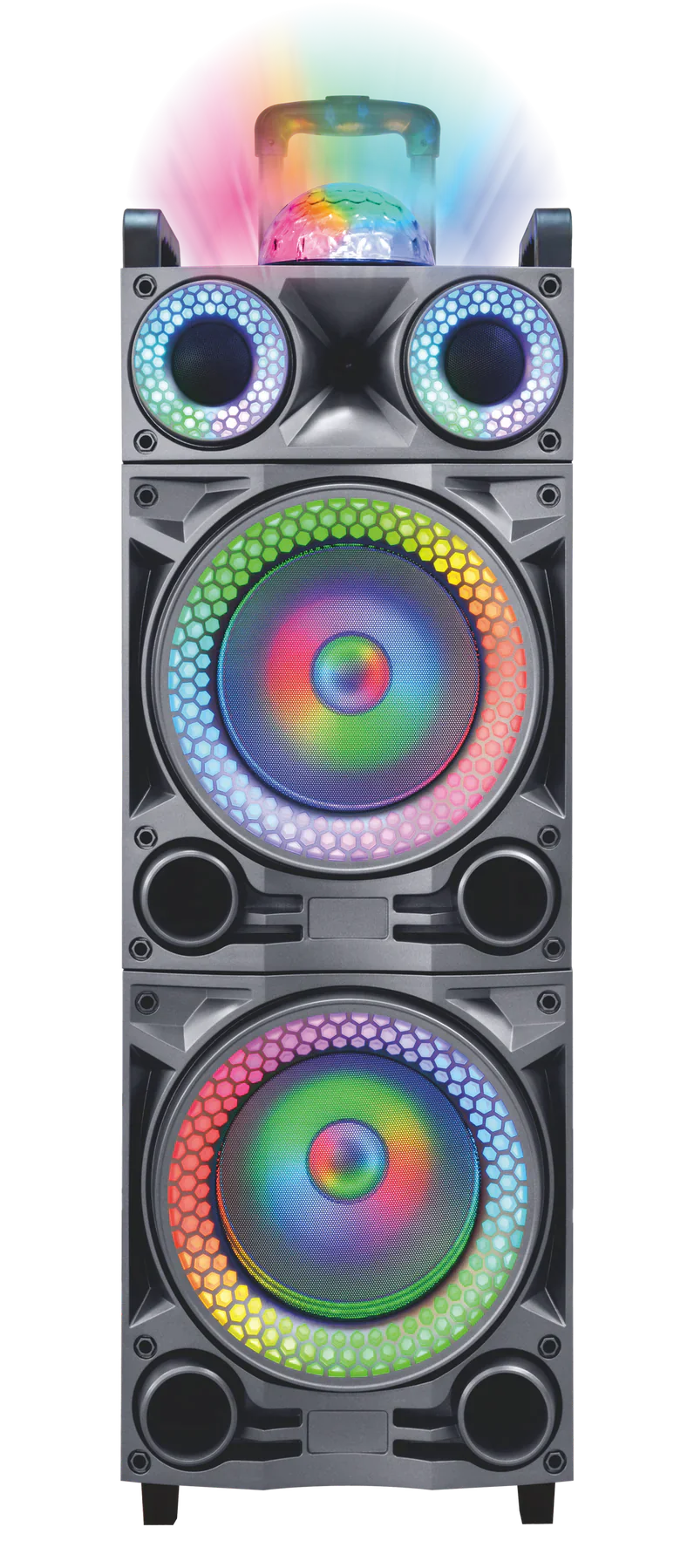 MPD10287B-SL Maxpower 10 X 2 Rechargeable Karaoke Speaker With Dancing Disco Ball In Silver
