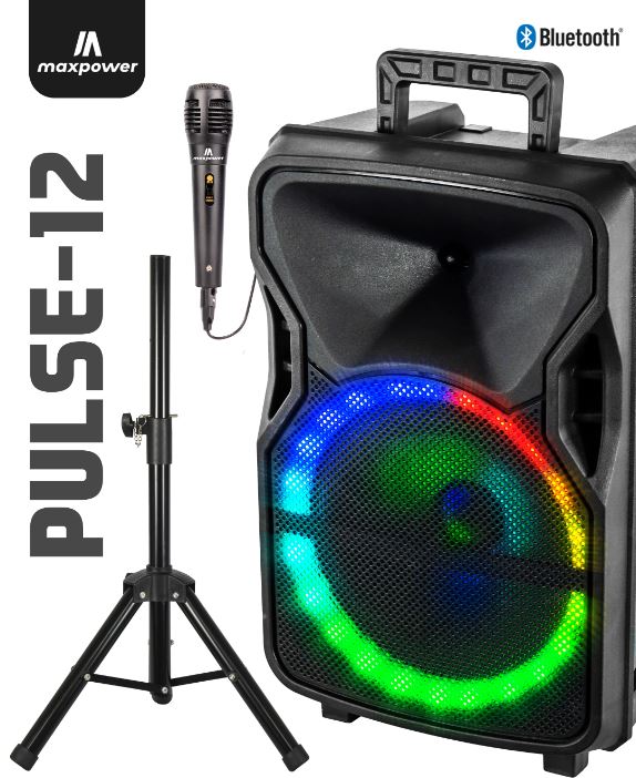 MPD1204 Maxpower PULSE 12” Karaoke Speaker W/ Stand & Mic