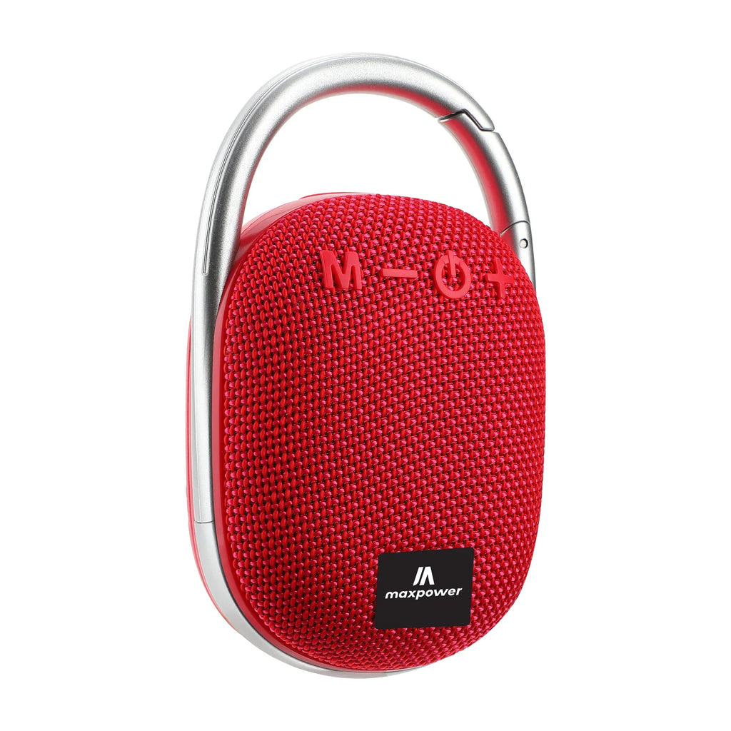 MPD321-RD/ROCKON Max Power Portable Water Resistant Clip-on Bluetooth Speaker - Red