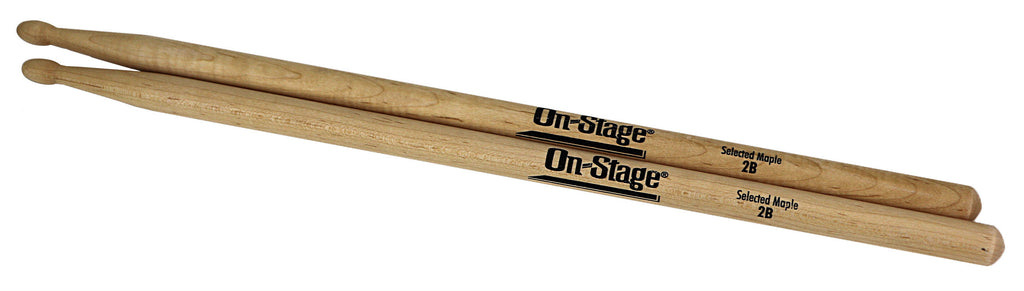 MW2B On-Stage Maple 2B Wood Tip Drumsticks - Pair