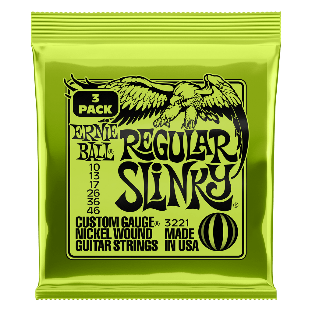 P03221 Ernie Ball (3221) Regular Slinky 10-46 Gauge Nickel Wound Electric Guitar Strings