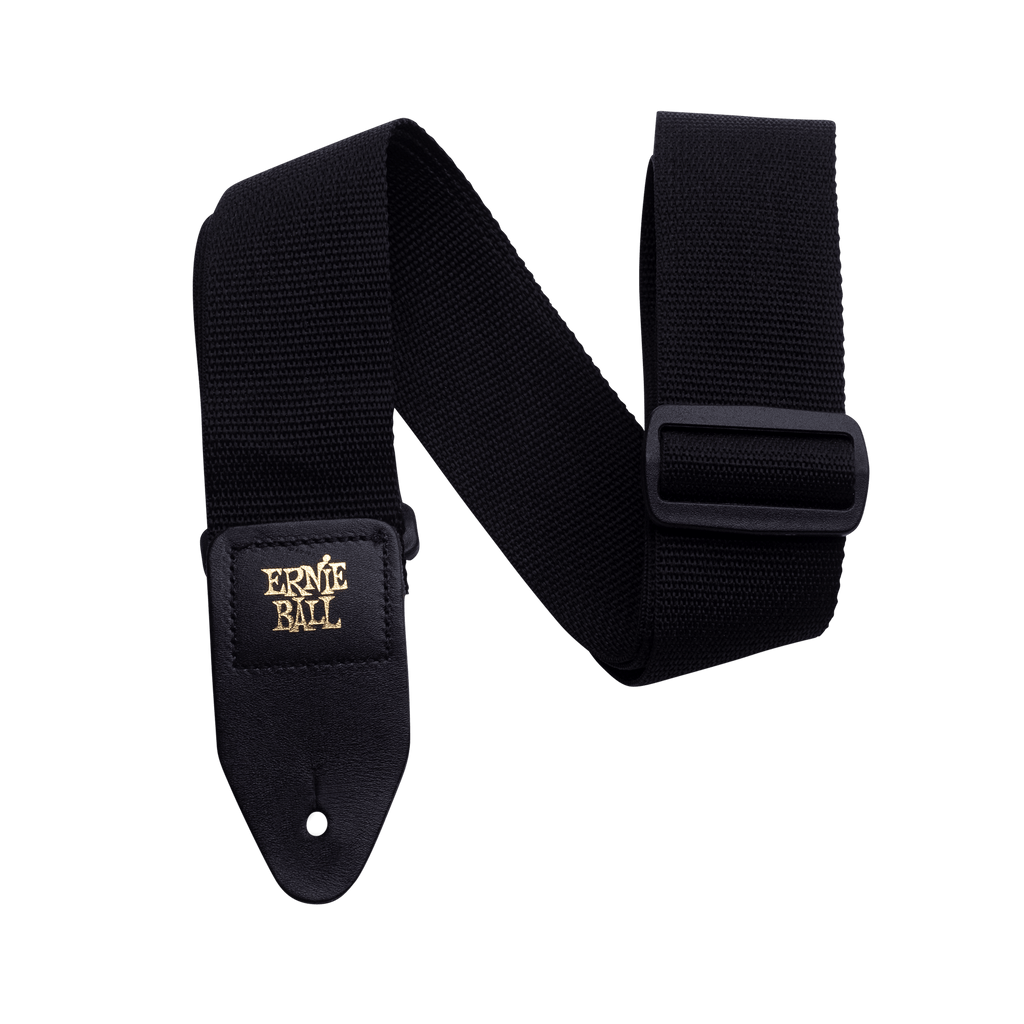 P04037 Ernie Ball Black With Black Polypro Guitar Strap