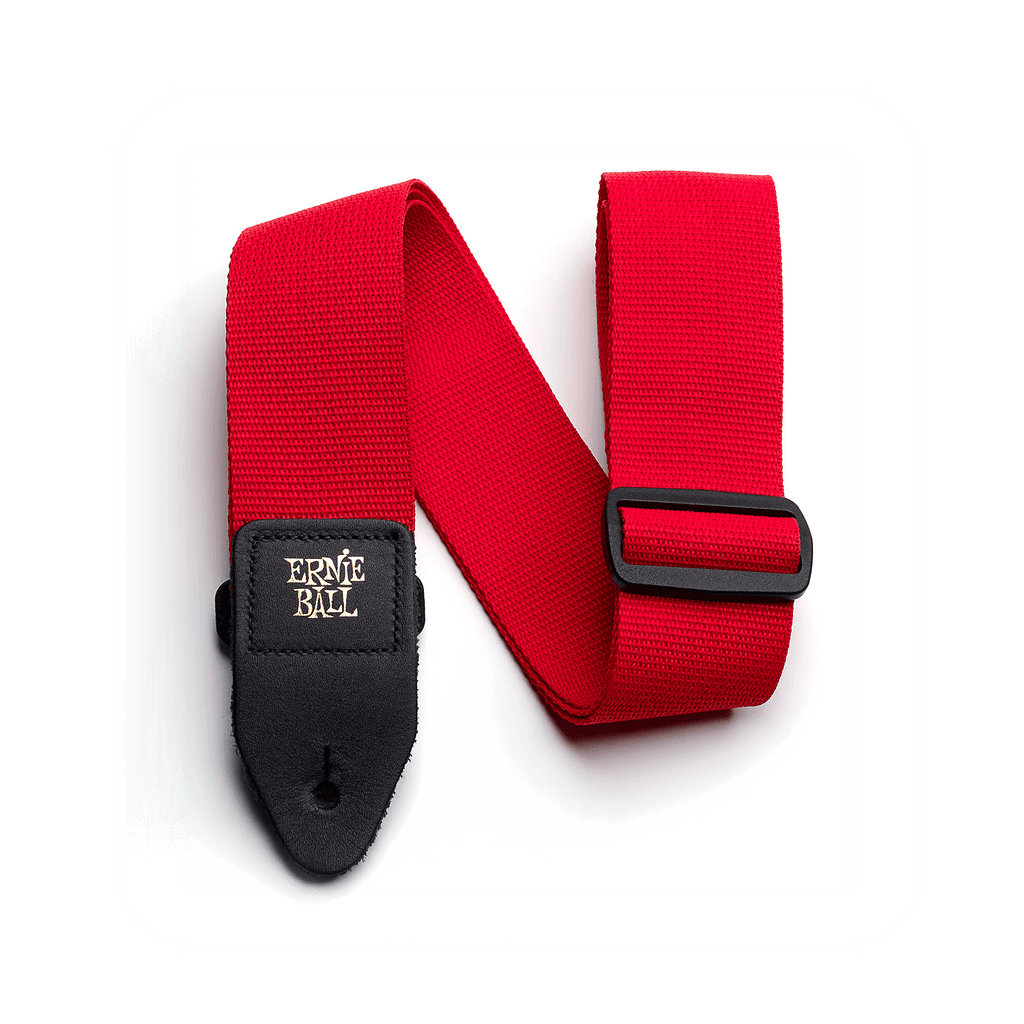 P04040 Ernie Ball Red With Black Polypro Guitar Strap