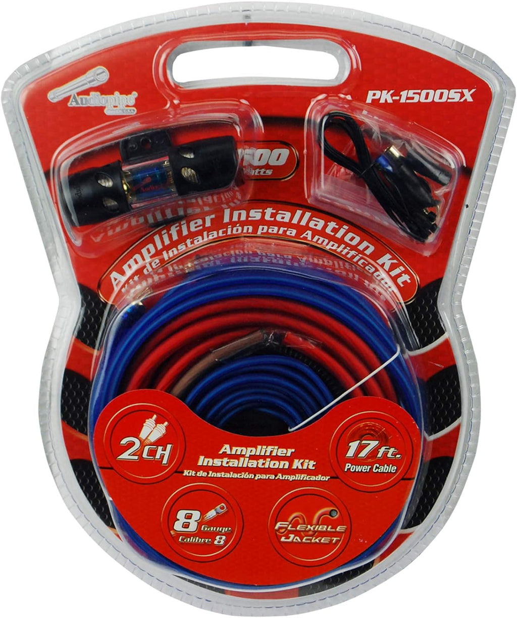 PK1500X Audiopipe 8 Gauge Amp Install Kit