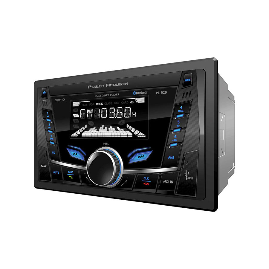 OW-PL-52B Power Acoustik Mechless Double-DIN Digital Media BT Receiver