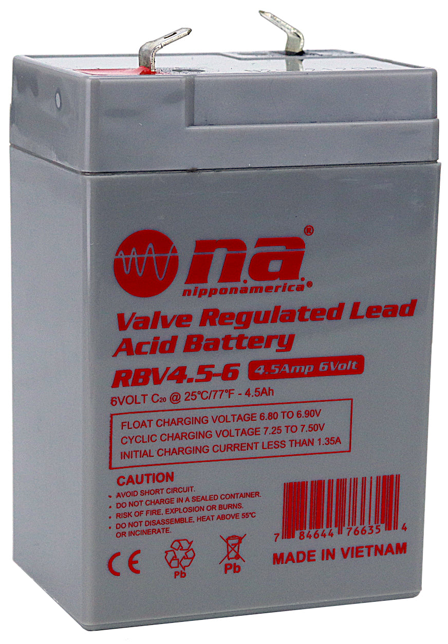 RBV4.5-6 Nippon America 6 Volt 4.5 Amp Feeder- Alarm Battery