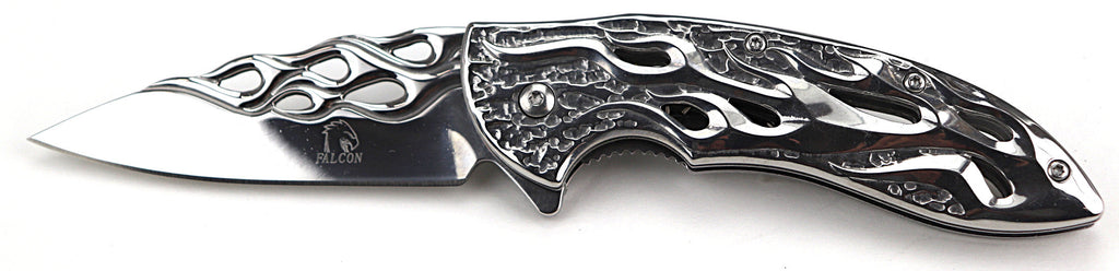 SG-KS3614CH Falcon 8-In Chrome Flame Spring Assist Folding Knife