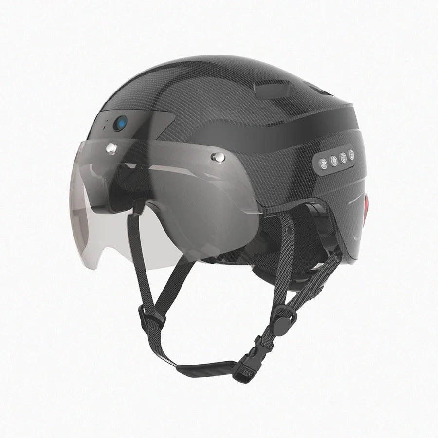 SH2-CRBN-GLS Precision Power Smart Bike Helmet Model 2 - Carbon Fiber Gloss