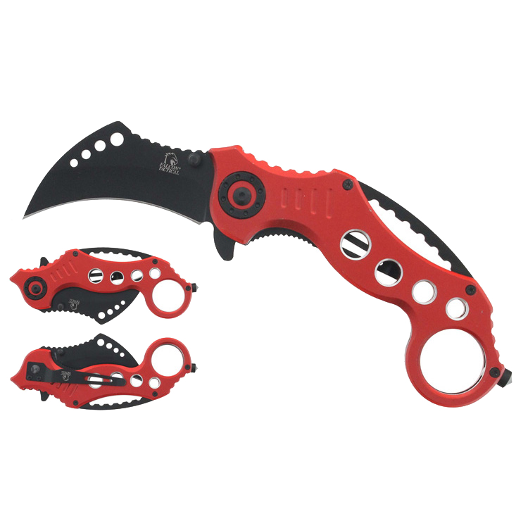 SG-KS3293RD Falcon 6-Inch Folding Knife Red With Black Blade