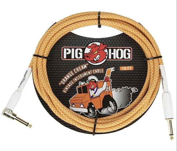 PCH102OCR Pig Hog10 Ft 1/4-1/4 Rt Angle Orange Cr