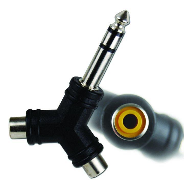 Y Adapter from RCA to 1/4" Stereo Plug