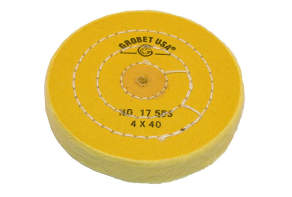 142894 Yellow Chemkote Buff, 4" x 40 Ply, Shellac Center