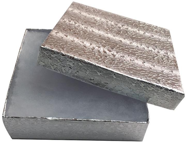 M&M 0033SI Silver Cotton Fill Box 3-1/2" X 3-1/2" X 1.5"