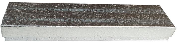 M&M 0082SI Silver Cotton Filled Box 8" X 2" X 7/8"