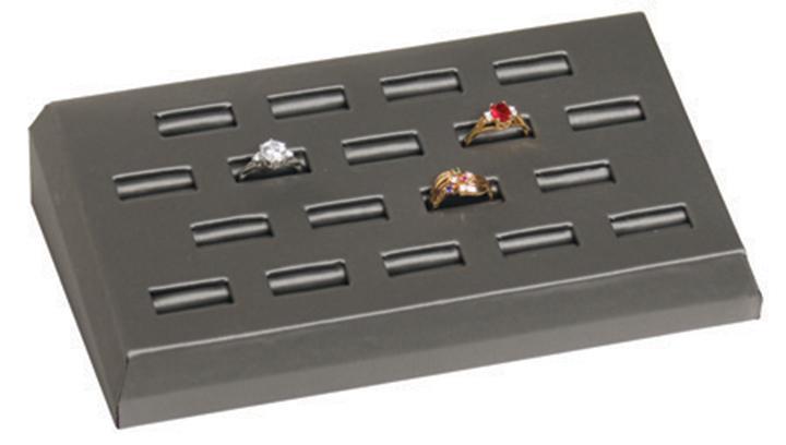 18 Slot Slanted Ring Display Steel Grey