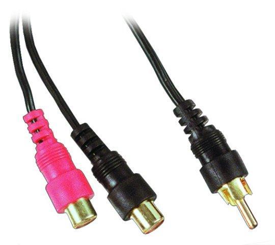 1 Male, 2 Female Rca "Y" Adapter