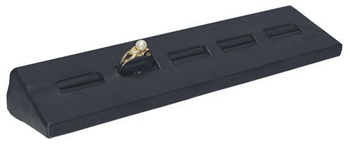 M&M 195LBK 5 Slot Ring Stand Black Faux Leather