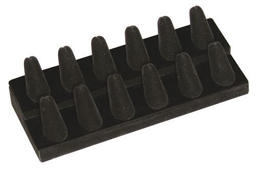 M&M 245-12BK 12 Finger Ring Display - Black Velvet