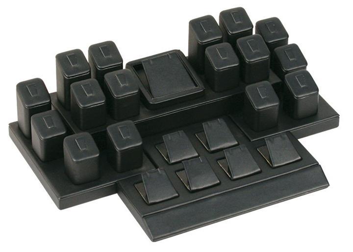 M&M SET102BK Showcase Collection Black Faux Leather