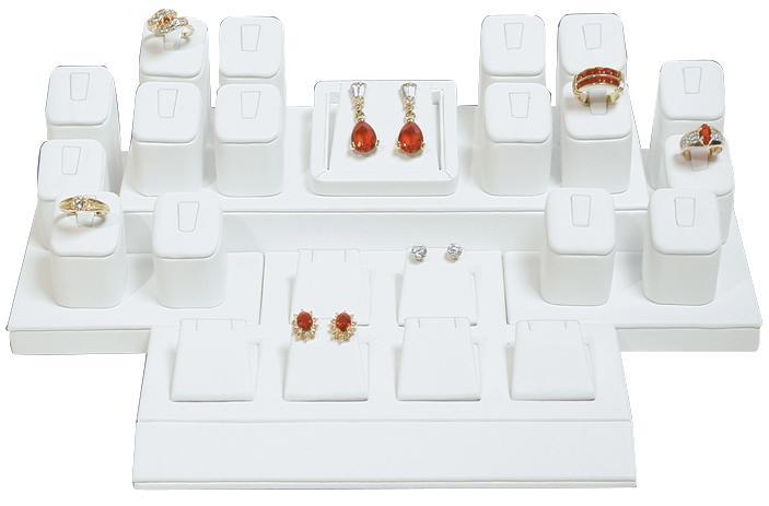 M&M SET102W Showcase Collection White Faux Leather