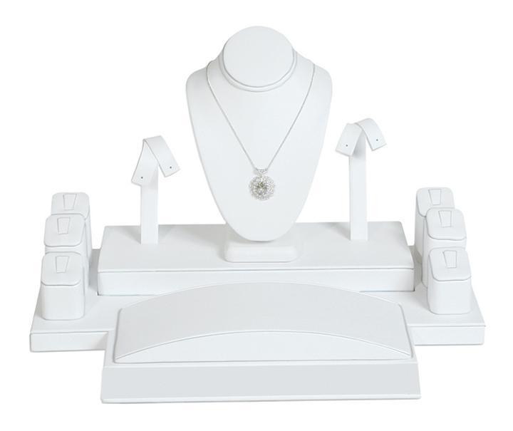 M&M SET107W Showcase Collection White Faux Leather