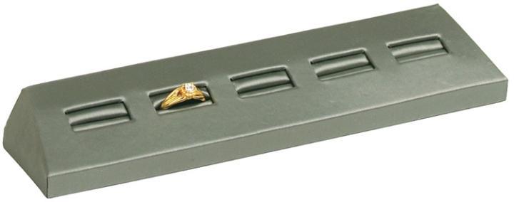 M&M 195RSG 5-Slot Faux Leather Ring Stand - Steel Gray