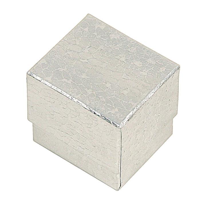 M&M 380SBK Mini Starlight Silver Ring Box with Black Foam