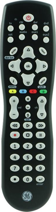 GE 33715 Universal Remote 8 Device Infrared Black