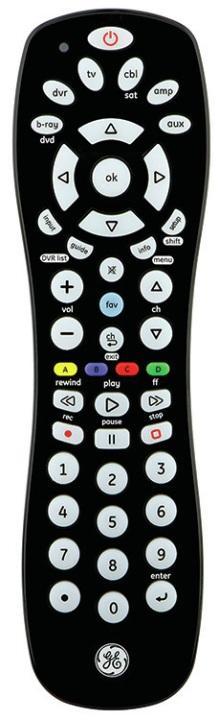 GE 34459 6-Device Universal Remote Control, Black