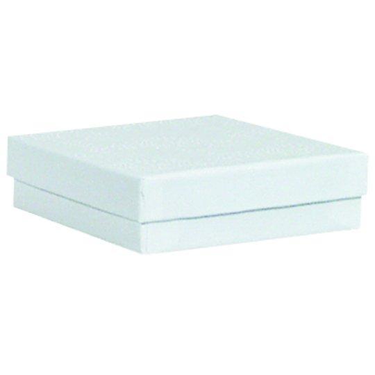 M&M EWJB33 White Cotton Filled Box 3 1/2" x 3 1/2" x 1"