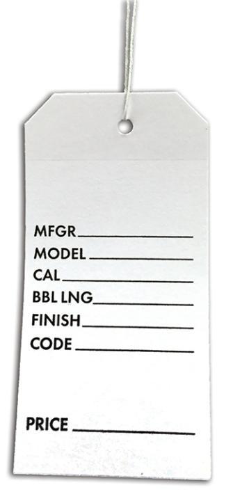 Printed Gun Tag with String Box of 500