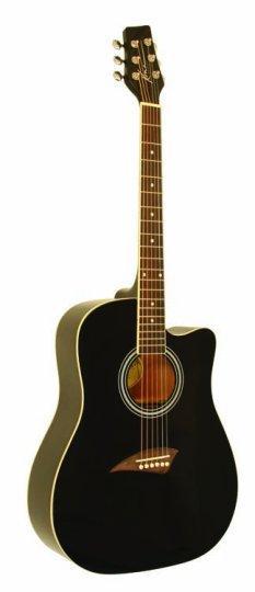 Kona K1 Series Acoustic Dreadnought Cutaway Guitar Gloss Black
