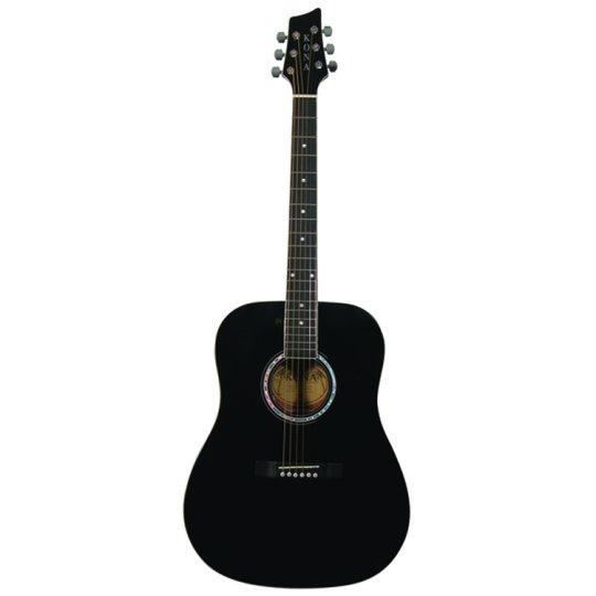 Kona Dreadnought Acoustic Guitar in Black