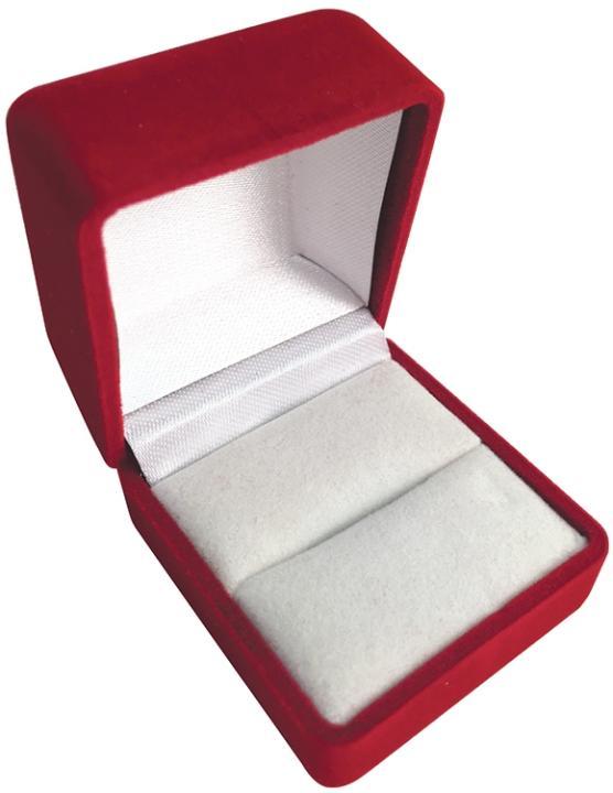 M&M MFR01R Velour Single Ring Box - Red