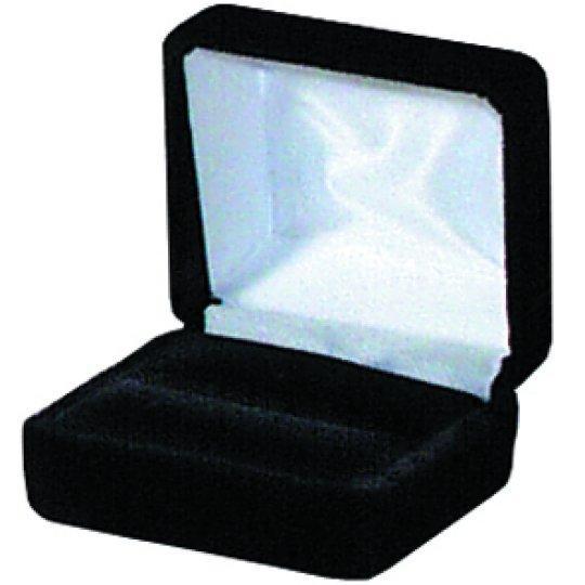 M&M 570310 Velvet Double Ring Box - Black 12 per Box
