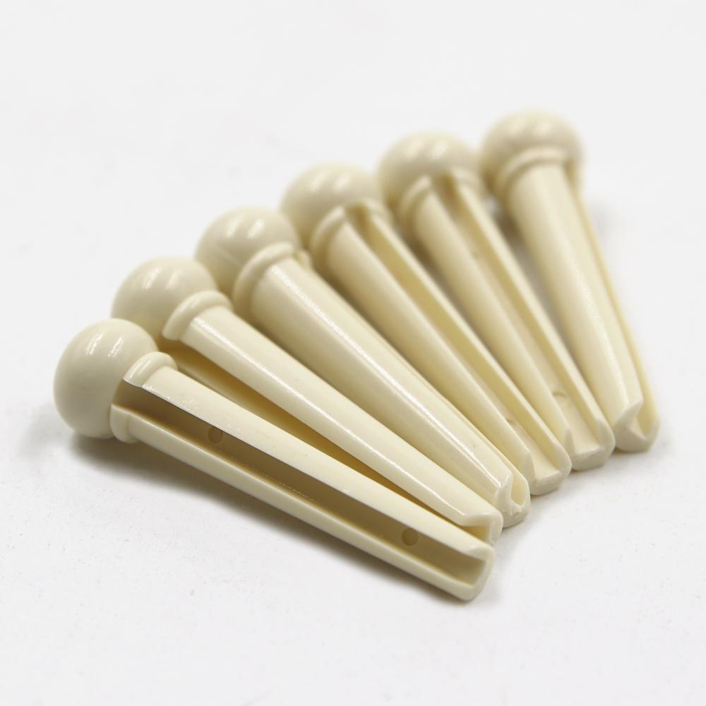 A021IVY-S Fat Boy 6 Piece Bridge Pins Shell Dot - Ivory