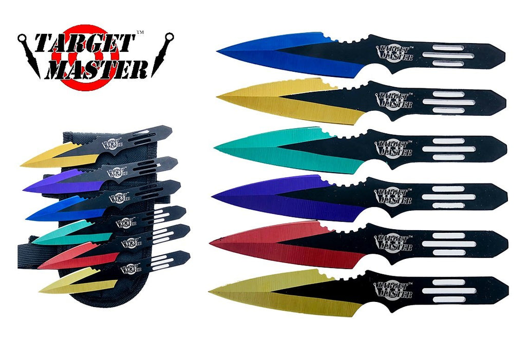 SG-A1102COL6 Throwing Knife 6 Set Multi color- 5.5 in