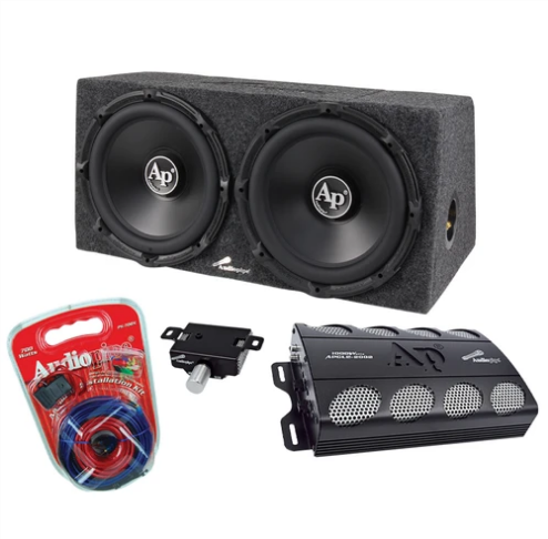 APSB-1250CL Audiopipe Sealed Speaker Box and Amplifier Package with Install Kit
