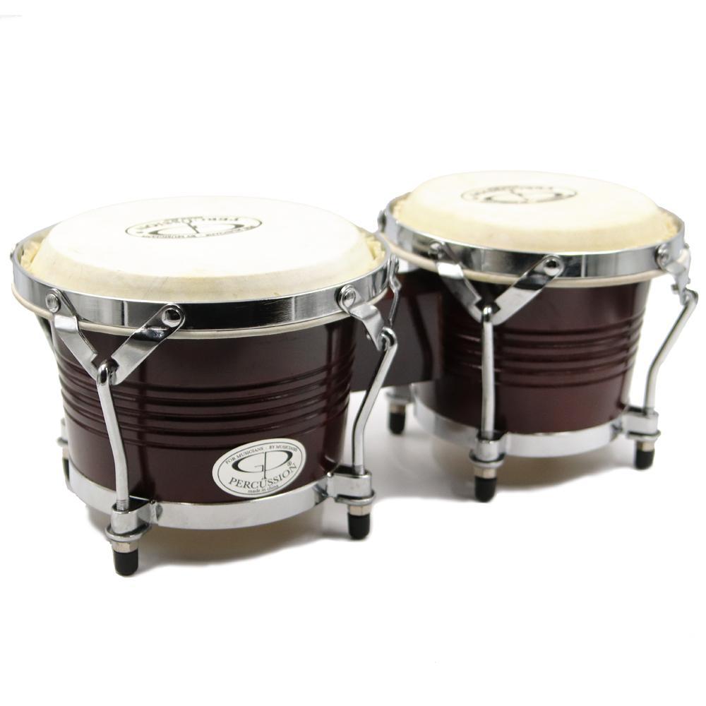 BRW2 GP Percussion "Pro Series" Bongo Brown Dark Wood  6" and 7"