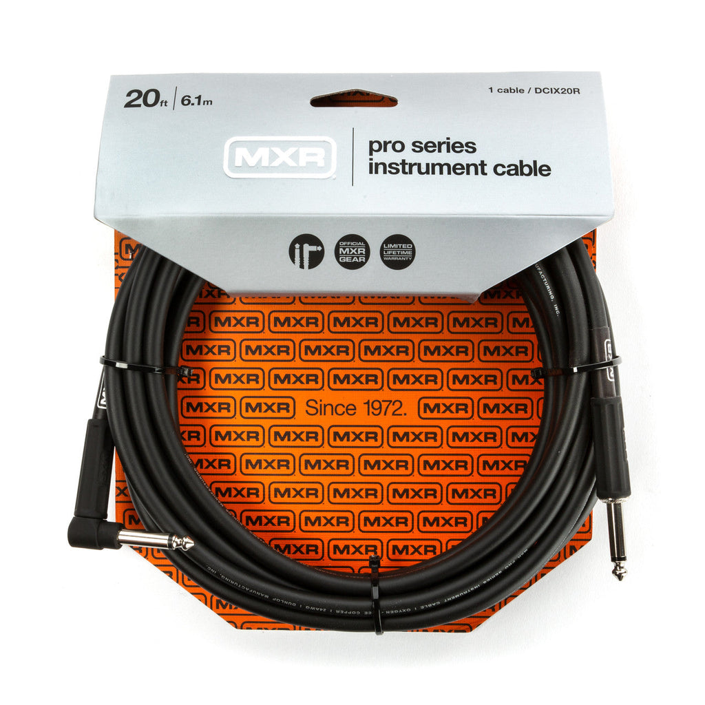 DUN-DCIX20R MXR Pro Series Guitar Cable, Right Angle/Straight - 20 Foot