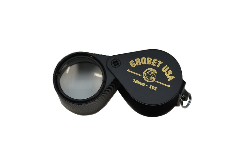 EL967 10x 18mm Black Jewelers Loupe with Case