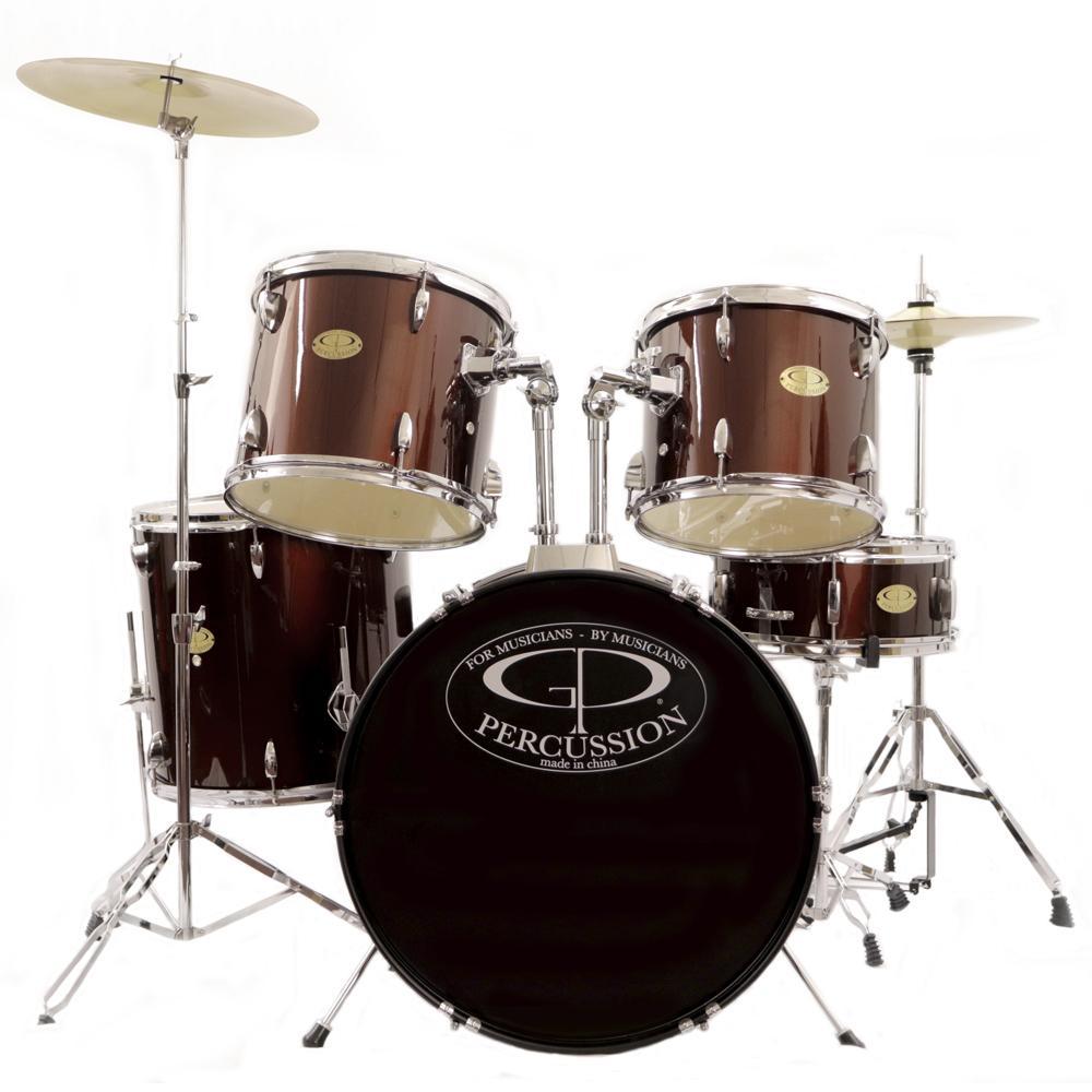 GP100WR GP Percussion "Player" 5 Piece Full Size Drum Set