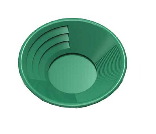 GP1012G10 10 inch Dual Riffles Green Plastic Gold Pan